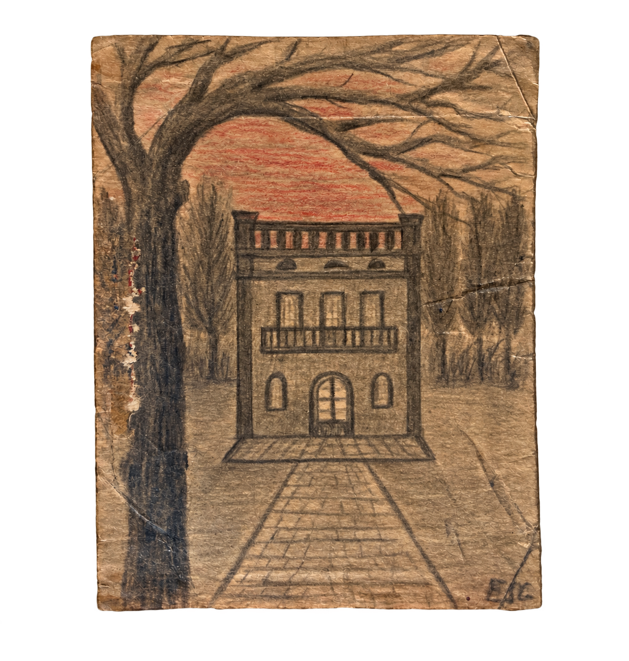 E.S.G., dessin au graphite, Espagne, années 1930