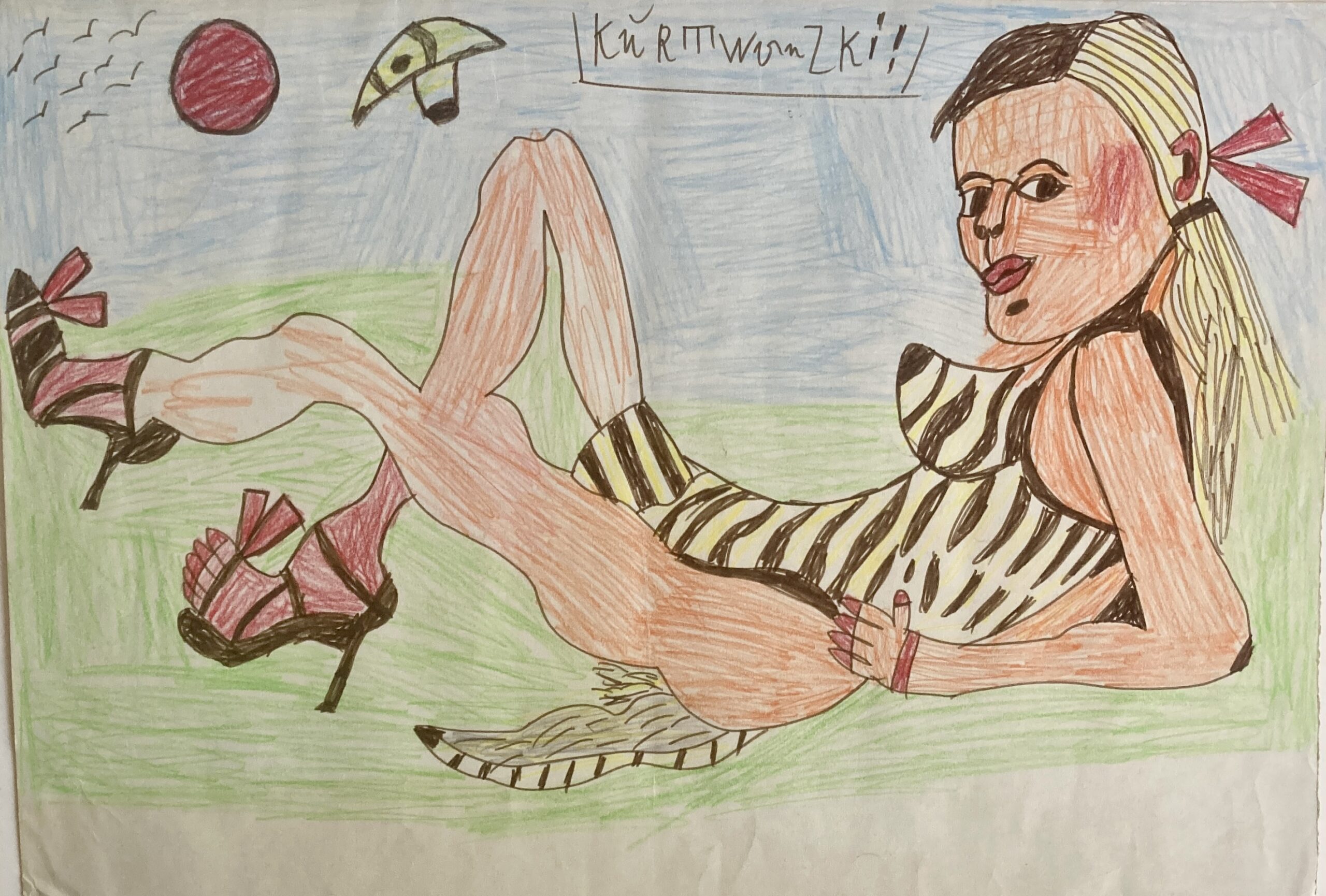 Dessin d’art brut de Kurt Wanski